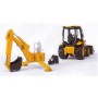 BRUDER 02427 (2427) Traktor JCB MIDI - čelní nakladač + bagr