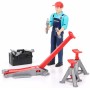 BRUDER 62100 Figurka mechanik 11cm tmavá pleť set s doplňky plast