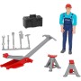 BRUDER 62100 Figurka mechanik 11cm tmavá pleť set s doplňky plast