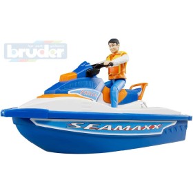 BRUDER 63150 Set vodní skútr člun motorový s figurkou 1:16 plast