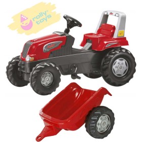 ROLLY TOYS Traktor dětský šlapací Junior s vlečkou červený 800315