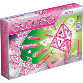 GEOMAG Pink 68 dílků růžová magnetická STAVEBNICE