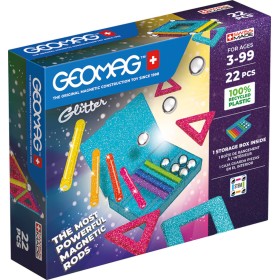 GEOMAG Glitter 22 dílků třpytivá Eko magnetická STAVEBNICE