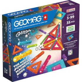 GEOMAG Glitter 35 dílků třpytivá Eko magnetická STAVEBNICE