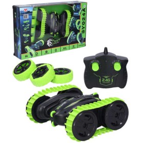 RC Akrobatické auto 2v1 pásy/kola na vysílačku 2,4GHz 18cm na baterie Světlo