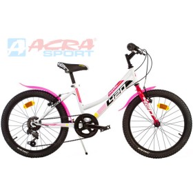 ACRA Kolo sportovní dětské 20" Dino Bikes Junior bílo-růžové