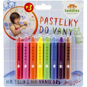 Pastelky omyvatelné do vany set 8 barev do vody na kartě