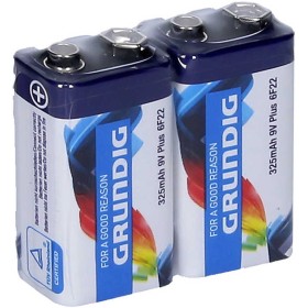 Baterie 9V Plus 325mAh 6F22 Zinc set 2ks Grundig