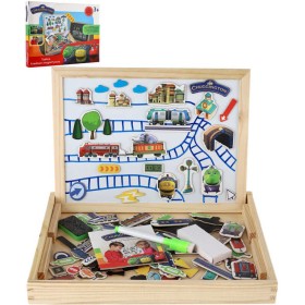 Tabule magnetická Chuggington set s magnety a křídami 2v1