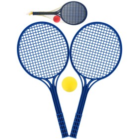 LORI 227 Set na soft tenis 2 modré rakety a míček 2 barvy plast