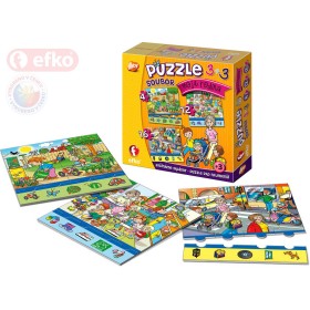 EFKO Puzzle baby Moje rodina skládačka 3v1 set 32 dílků 15x15cm v krabici