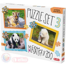 EFKO Puzzle 3v1 Mláďátka v ZOO skládačka foto 21x15cm