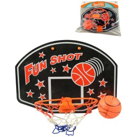 Basketbalový set deska 35x23cm s košíkem a míčem v sáčku