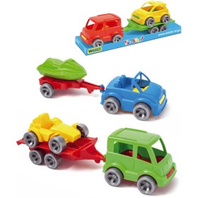 WADER Kid Cars Set 2 dopravní prostředky s přívěsem 24cm různé druhy