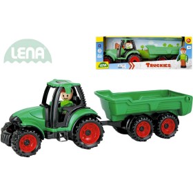 LENA Truckies traktor funkční s vlečkou 32cm set s panáčkem v krabici 1625