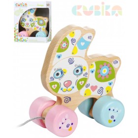 CUBIKA DŘEVO Baby Králík tahací na kolečkách *DŘEVĚNÉ HRAČKY*