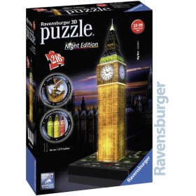 RAVENSBURGER Puzzle 3D Big Ben noční edice na baterie Světlo 216 dílků