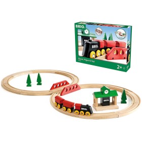 BRIO DŘEVO Baby vláčkodráha osmička Classic set s doplňky 22ks