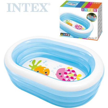 INTEX Bazén dětský nafukovací ovál 163x107x46cm s rybičkami 57482