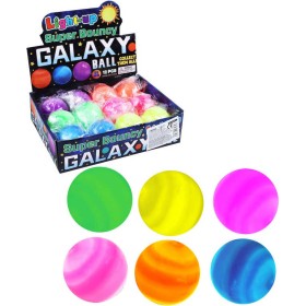 Míček galaxy skákací se světlem 5,5cm na baterie bliká 6 barev