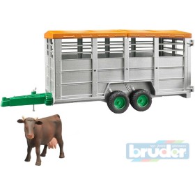 BRUDER 02227 (2227) Auto přepravník na zvířata set s figurkou kráva model 1:16 plast