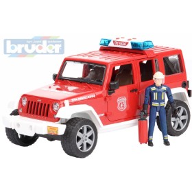 BRUDER 02528 Jeep Wrangler Rubicon hasiči funkční set s figurkou Světlo Zvuk