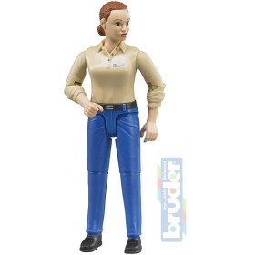 BRUDER 60408 Figurka kloubová žena 11cm modré kalhoty 1:16 plast