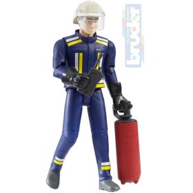 BRUDER 60100 Figurka hasič 11cm set s doplňky plast