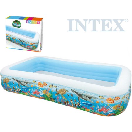 INTEX Bazén rodinný obdelník nafukovací 305x56x183cm mořský svět 58485