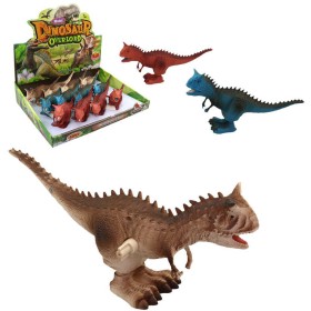 Dinosaurus pravěký ještěr skákací zvířátko na natažení 20cm plast 3 barvy