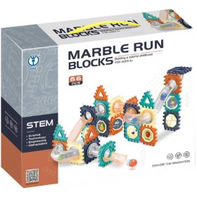 Kuličkodráha Marble Run Blocks 2D/3D stavebnice 66 dílků v krabici