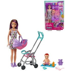 MATTEL BRB Barbie panenka chůva herní set s kočárkem a doplňky