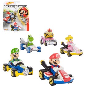 MATTEL HOT WHEELS Auto Super Mario Kart s postavičkou různé druhy kov