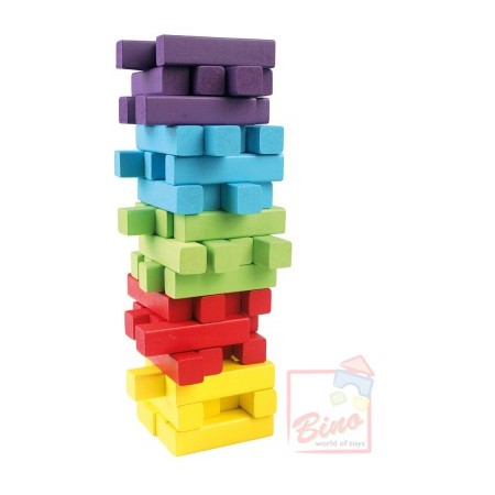 BINO DŘEVO Hra věž Jenga set 60 kostiček + kostka *DŘEVĚNÉ HRAČKY*