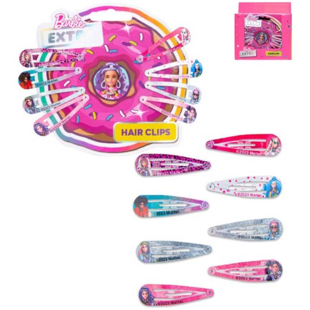 Sponky dětské do vlasů Barbie set 8ks kadeřnické doplňky kov