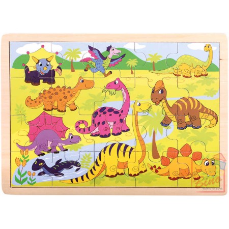 BINO DŘEVO Puzzle Dinosauři  * DŘEVĚNÉ HRAČKY *