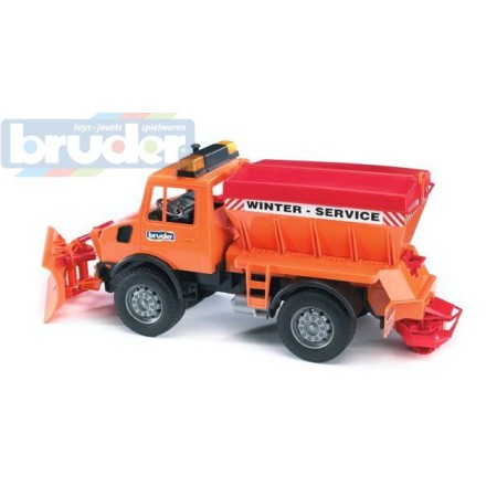 BRUDER 02572 (2572) Auto Mercedes Benz UNIMOG s radlicí + sypač