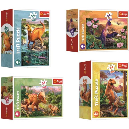 TREFL PUZZLE Úžasní dinosauři mini 20x13cm skládačka 54 dílků 4 druhy