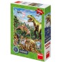 DINO Puzzle 100 dílků XL Svět dinosaurů 33x47cm svítí ve tmě skládačka