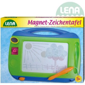 LENA Tabulka magnetická barevná 32x25x3cm set s tužkou a 2 razítky