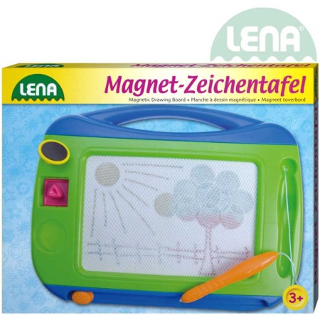 LENA Tabulka magnetická barevná 32x25x3cm set s tužkou a 2 razítky