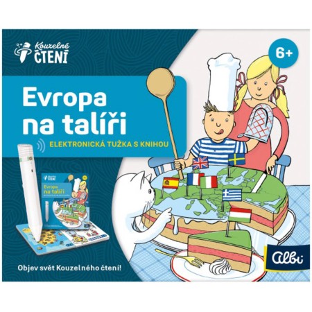 ALBI Kouzelné čtení elektronická tužka + kniha Evropa na talíři na baterie Zvuk