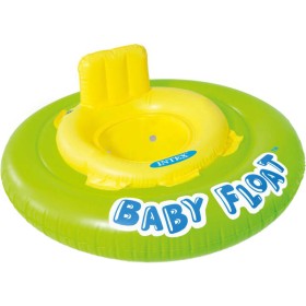 INTEX Baby float nafukovací kruh s otvory na nohy 76cm s křížem žlutozelený