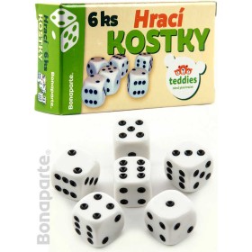 BONAPARTE Hra kostky hrací 13x13mm set 6ks *SPOLEČENSKÉ HRY*