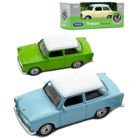 WELLY Auto retro model Trabant 7cm volný chod 1:60 kov 3 barvy