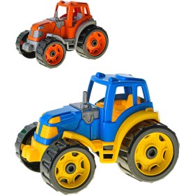 Traktor baby barevný plastový 25cm volný chod na písek 2 barvy