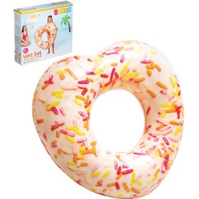 INTEX Kruh nafukovací donut srdce 104cm plavací kolo do vody 56253