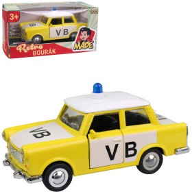 Auto Trabant policejní kovový retro bourák vébéčko model Policie VB