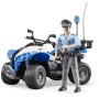 BRUDER 63010 Model 1:16 čtyřkolka policejní 16cm set s policistou plast