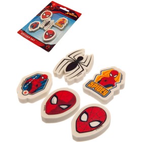 Guma mazací tvarovaná Spiderman set 5ks dětské školní potřeby na kartě